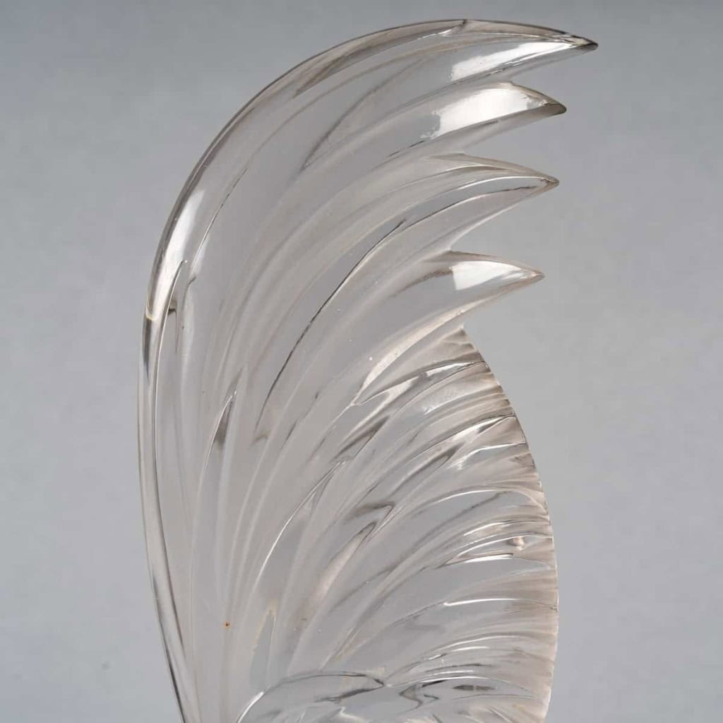 Mascotte « Coq Nain » verre blanc de René Lalique | Biron Mascotte « Coq Nain » verre blanc de René Lalique