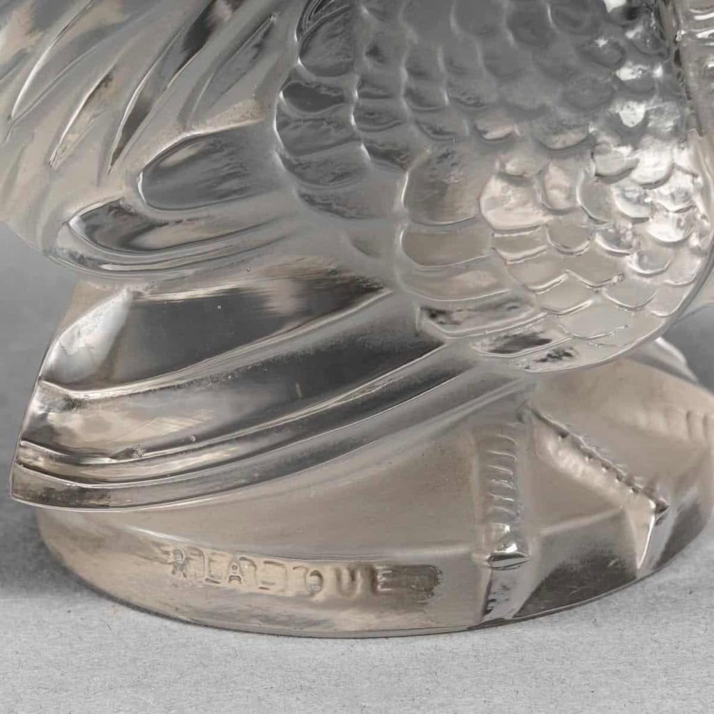 Mascotte « Coq Nain » verre blanc de René Lalique | Biron Mascotte « Coq Nain » verre blanc de René Lalique