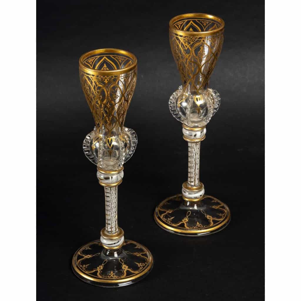 Paire de grands verres, XIXème siècle Pays Bas ou Angleterre | Biron Paire de grands verres, XIXème siècle Pays Bas ou Angleterre