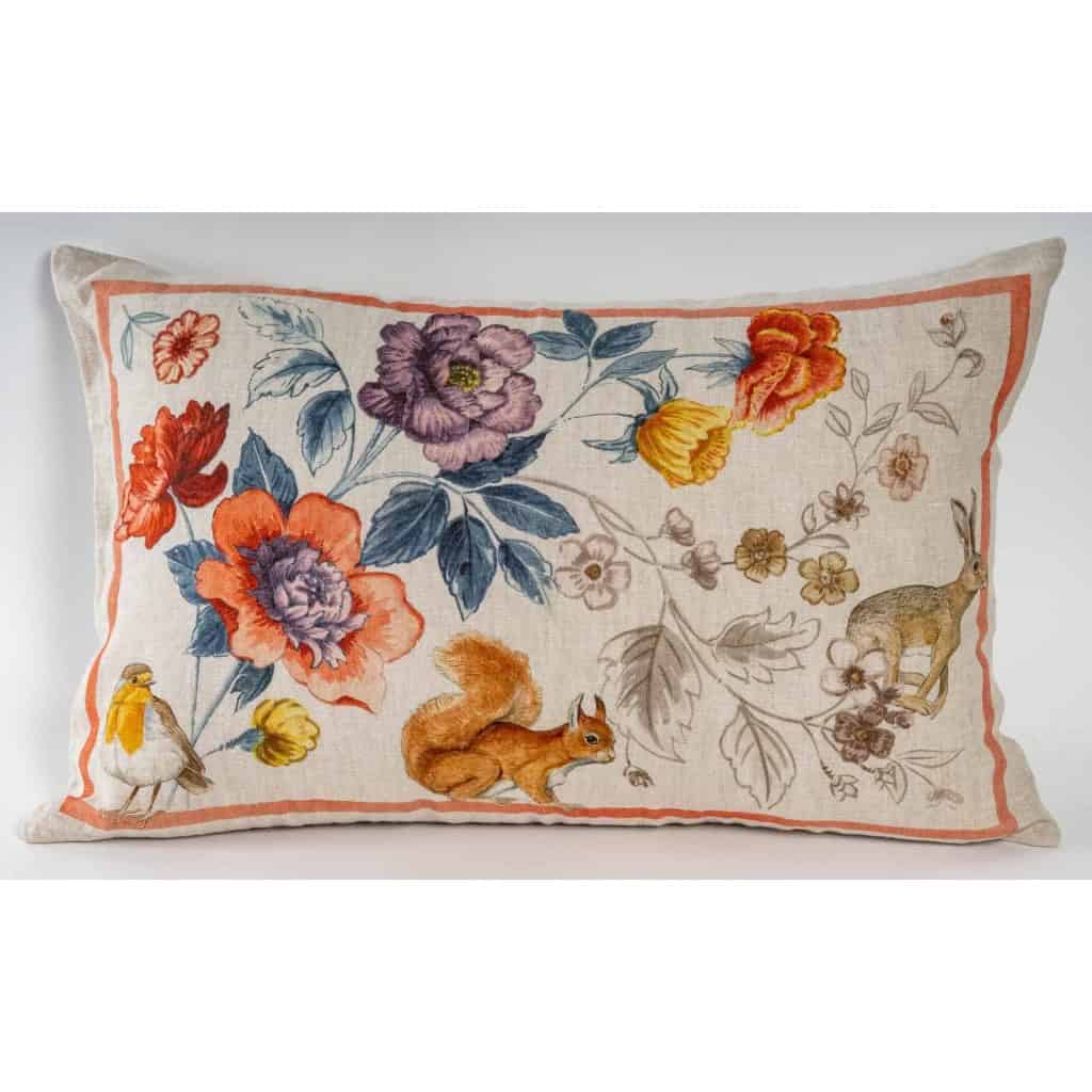 Coussin en lin « fleurs de jardin » | Biron |||||