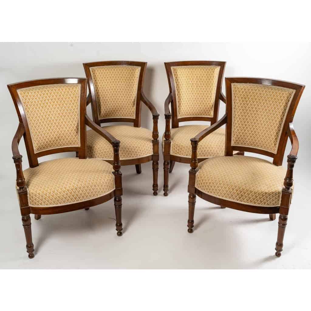 4 fauteuils directoires en acajou, circa 1800