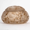 Boîte « Dinard » verre blanc patiné sépia de René LALIQUE | Biron ||||||||