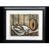 BUFFET Bernard Nature morte au melon et à l’assiette Lithographie couleurs justifiée | Biron ||||||