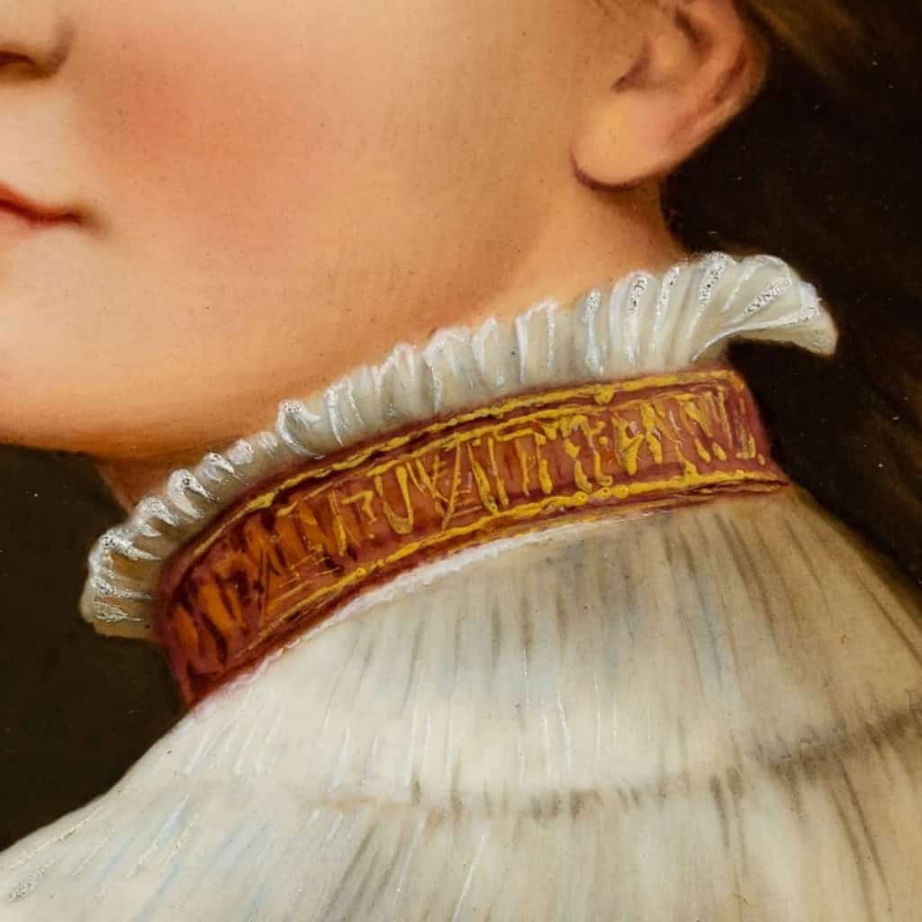 Magnifique assiette peinte sur porcelaine et encadrée, XIXe siècle. | Biron Magnifique assiette peinte sur porcelaine et encadrée, XIXe siècle.