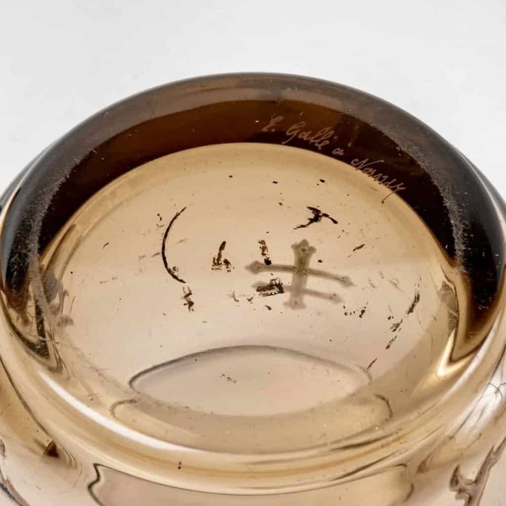 Service de Fumeurs « Chardons » en verre topaz émaillé d’Émile GALLE | Biron Service de Fumeurs « Chardons » en verre topaz émaillé d’Émile GALLE