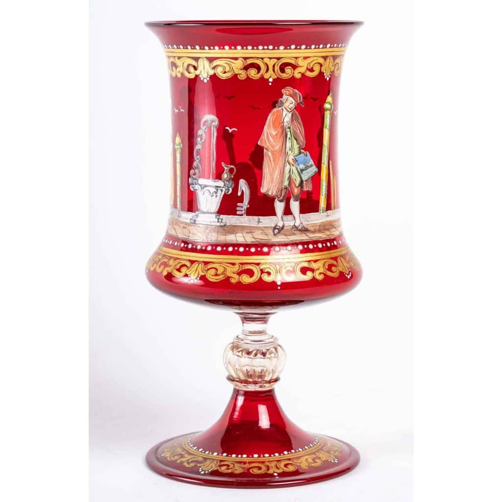 Coupe Venise rouge, commédia del arte 1920 | Biron Coupe Venise rouge, commédia del arte 1920
