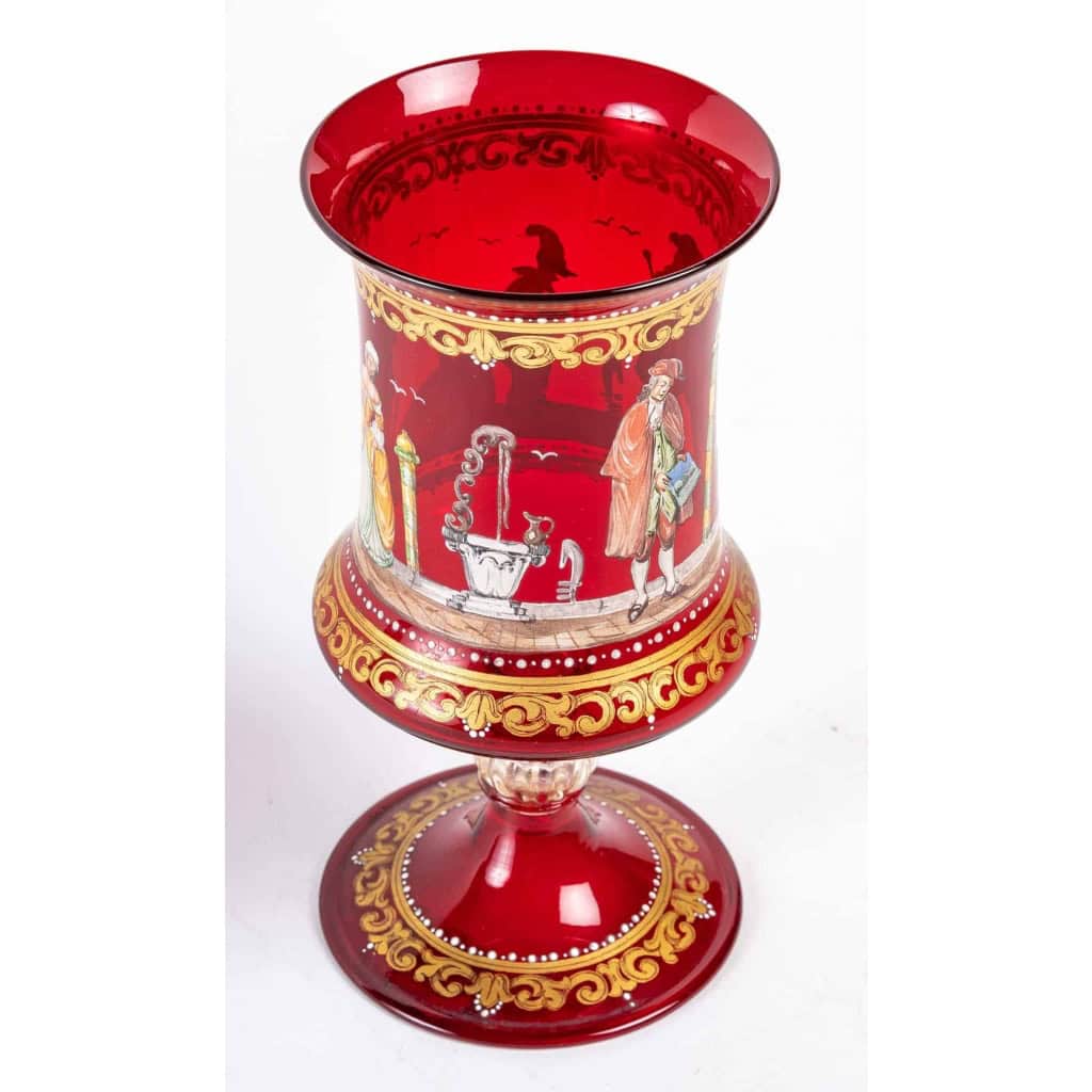 Coupe Venise rouge, commédia del arte 1920 | Biron Coupe Venise rouge, commédia del arte 1920