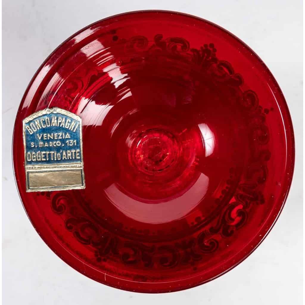 Coupe Venise rouge, commédia del arte 1920 | Biron Coupe Venise rouge, commédia del arte 1920