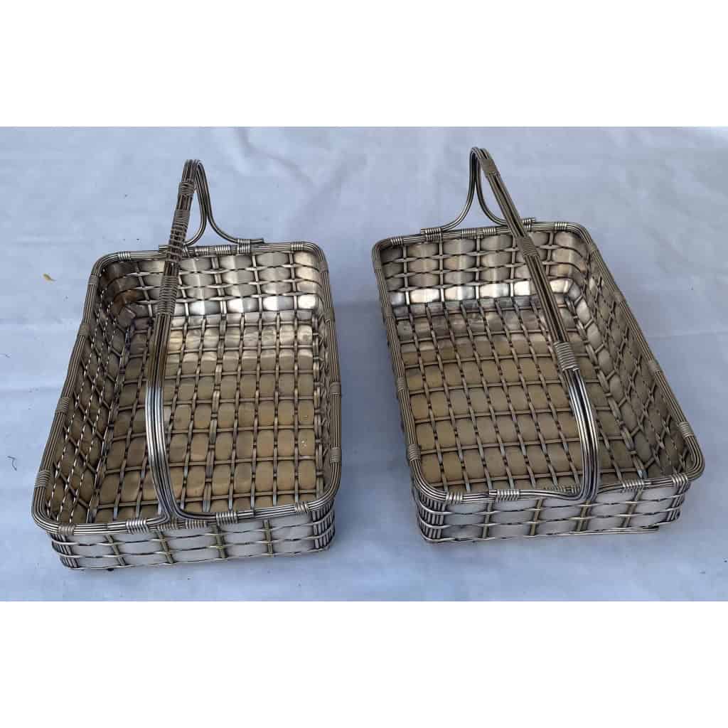 1900′ Paire De paniers De Présentations En Métal argenté Provenance Palace Parisien | Biron 1900′ Paire De paniers De Présentations En Métal argenté Provenance Palace Parisien