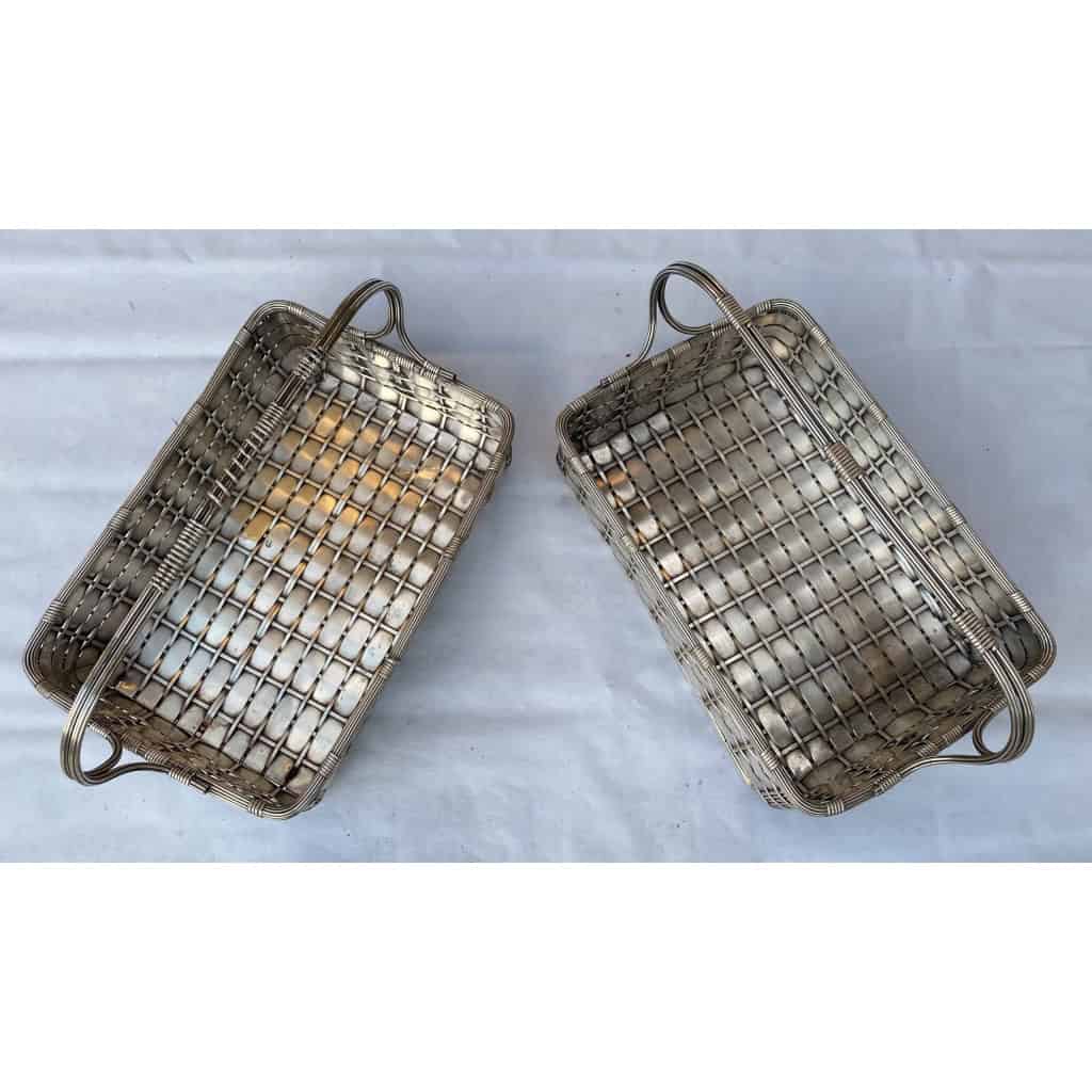 1900′ Paire De paniers De Présentations En Métal argenté Provenance Palace Parisien | Biron 1900′ Paire De paniers De Présentations En Métal argenté Provenance Palace Parisien