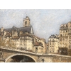 LEPINE Stanislas Paris, Le pont Louis Philippe en 1878 Huile sur toile signée catalogue raisonné N°54