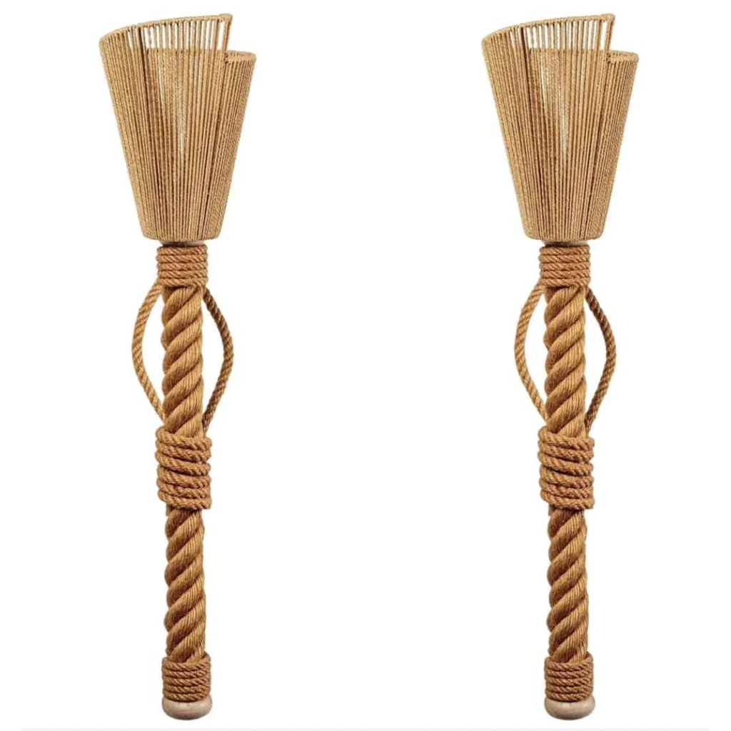 1950 Grande paire d’appliques « Torchère » Audoux Minet | Biron ||||||