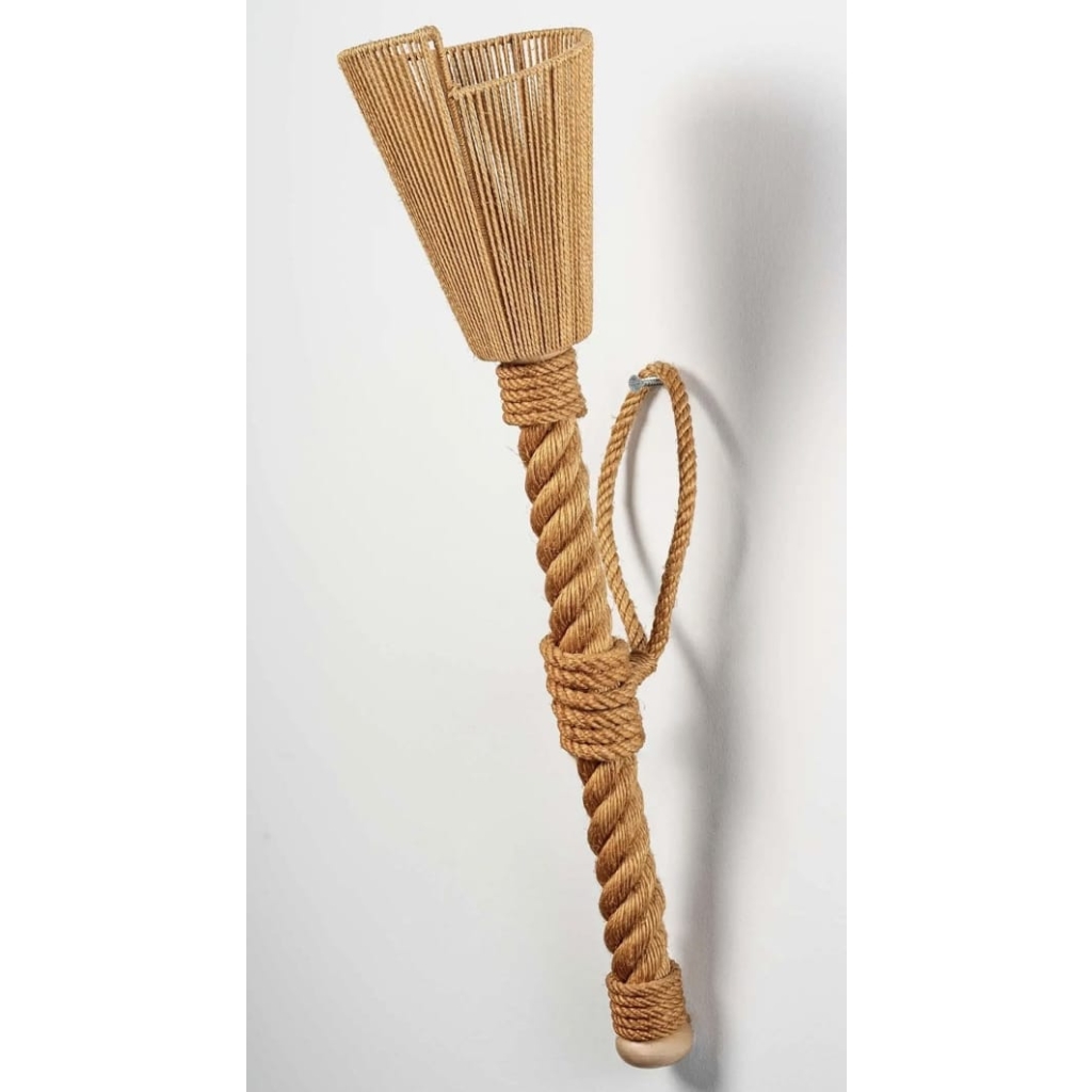 1950 Grande paire d’appliques « Torchère » Audoux Minet | Biron 1950 Grande paire d'appliques "Torchère" Audoux Minet