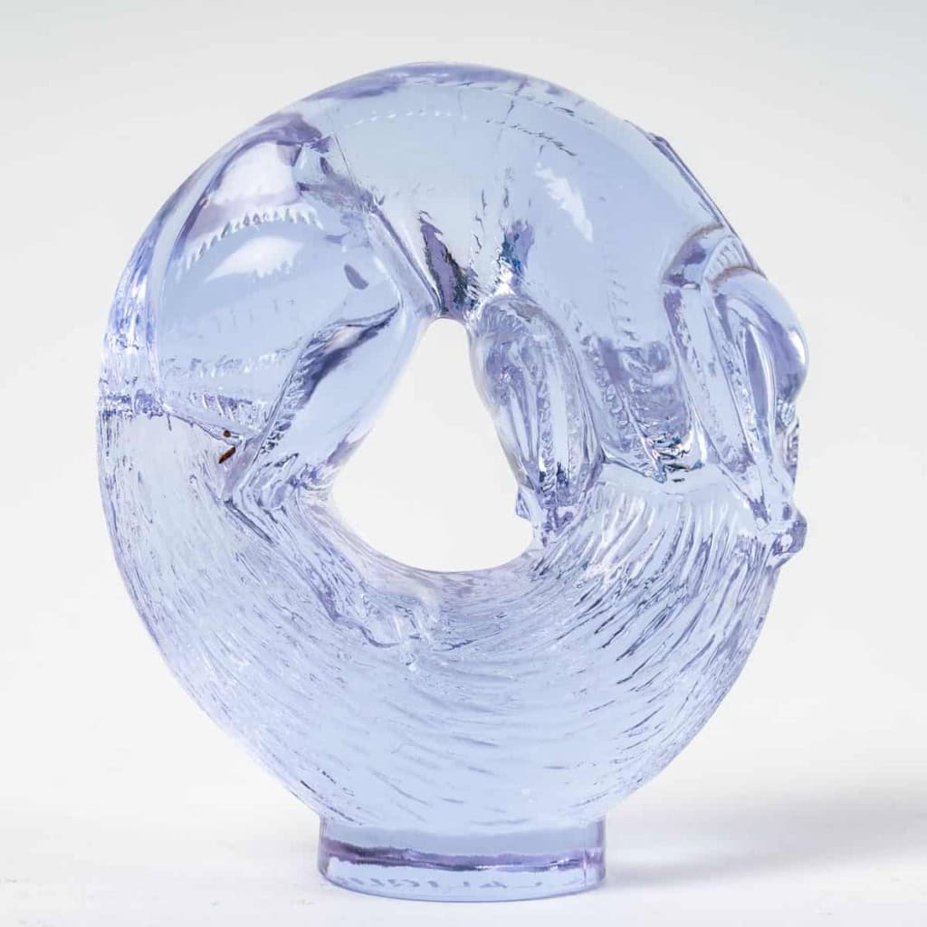 Cachet « Alaska » verre parme de René LALIQUE | Biron Cachet "Alaska" verre parme de René LALIQUE