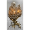 1970′Lampe Corail Éclairante En Bronze Avec Gypse Imitant le Cristal De Roche Style Duval Brasseur, Faure, Fernandez | Biron |||||||||||||