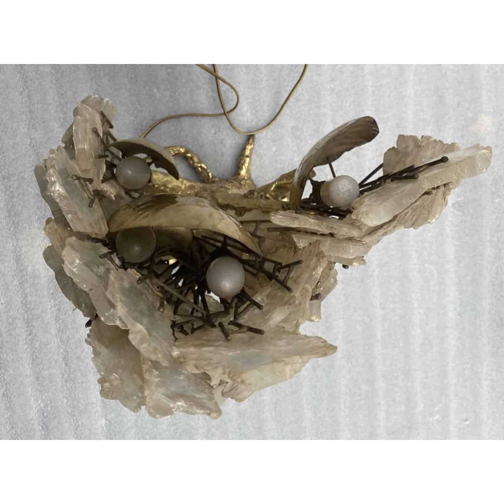 1970′Lampe Corail Éclairante En Bronze Avec Gypse Imitant le Cristal De Roche Style Duval Brasseur, Faure, Fernandez | Biron 1970′Lampe Corail Éclairante En Bronze Avec Gypse Imitant le Cristal De Roche Style Duval Brasseur, Faure, Fernandez