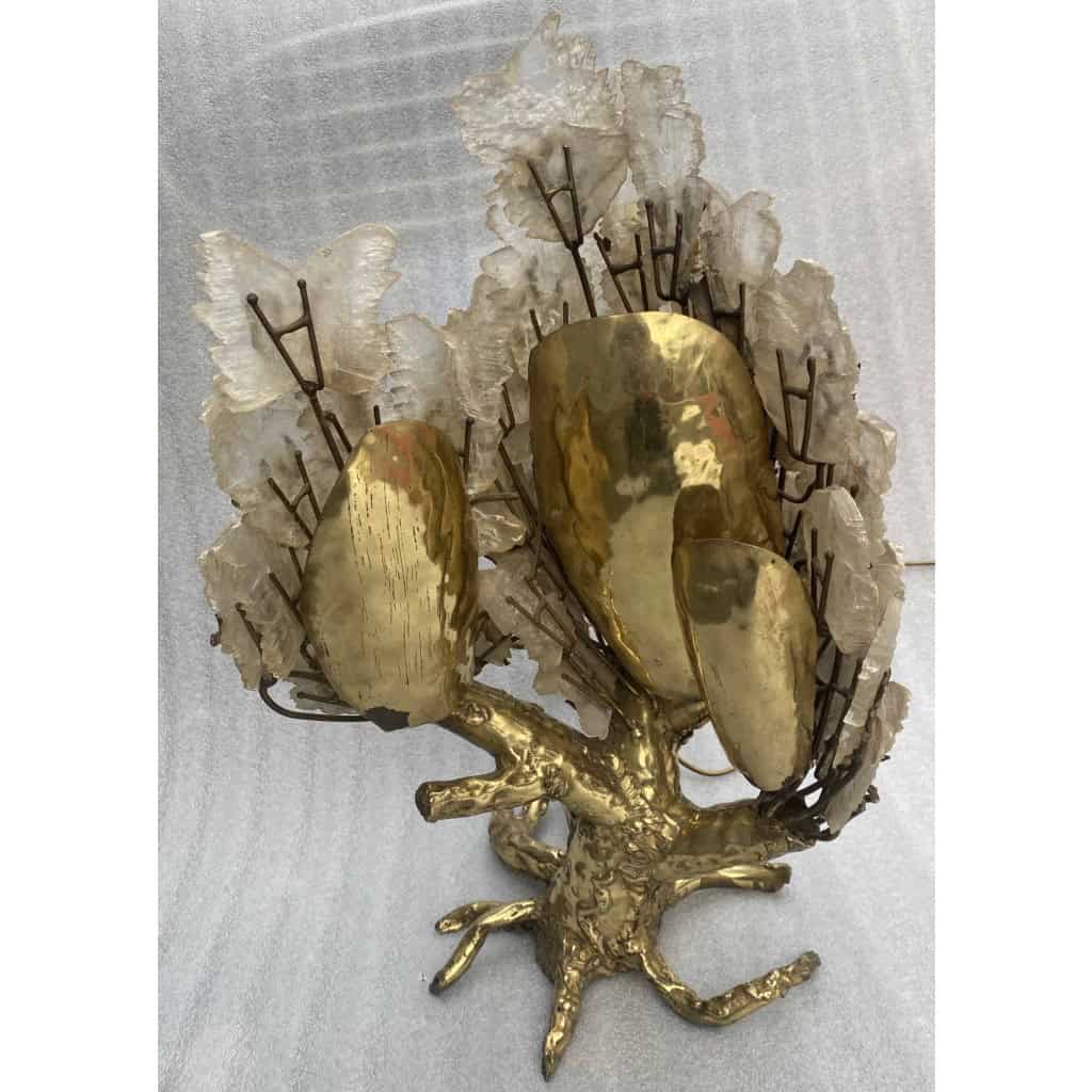 1970′Lampe Corail Éclairante En Bronze Avec Gypse Imitant le Cristal De Roche Style Duval Brasseur, Faure, Fernandez | Biron 1970′Lampe Corail Éclairante En Bronze Avec Gypse Imitant le Cristal De Roche Style Duval Brasseur, Faure, Fernandez