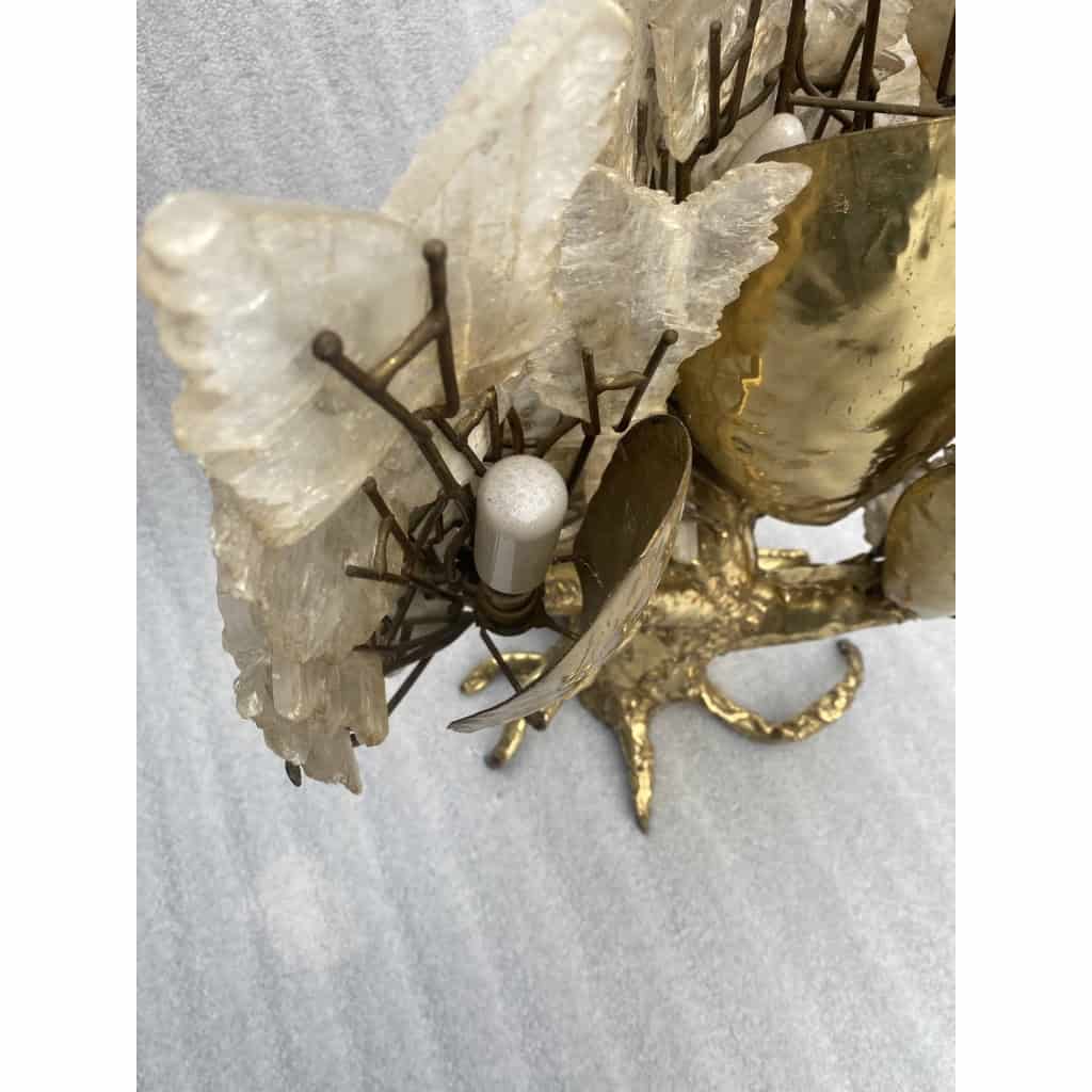 1970′Lampe Corail Éclairante En Bronze Avec Gypse Imitant le Cristal De Roche Style Duval Brasseur, Faure, Fernandez | Biron 1970′Lampe Corail Éclairante En Bronze Avec Gypse Imitant le Cristal De Roche Style Duval Brasseur, Faure, Fernandez