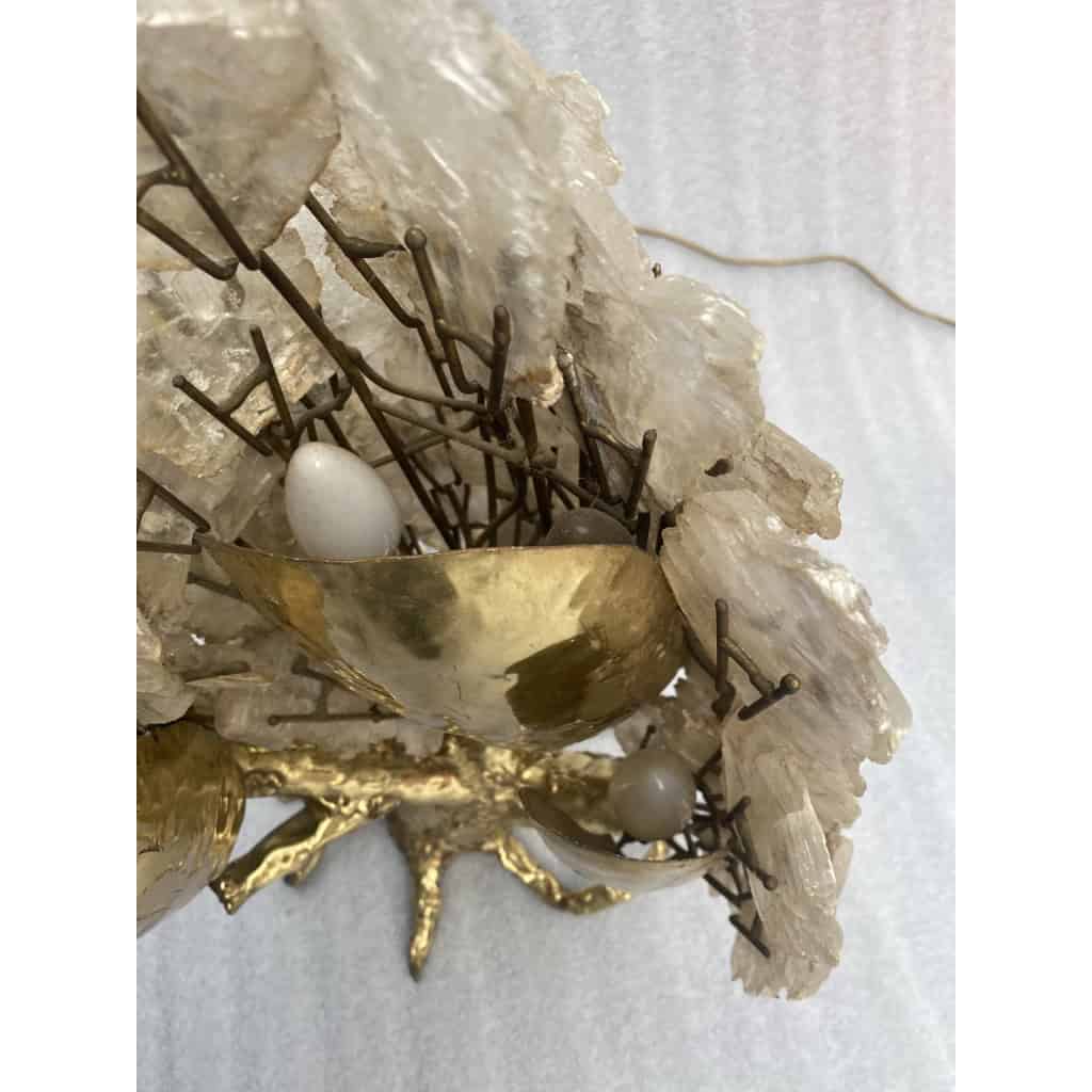 1970′Lampe Corail Éclairante En Bronze Avec Gypse Imitant le Cristal De Roche Style Duval Brasseur, Faure, Fernandez | Biron 1970′Lampe Corail Éclairante En Bronze Avec Gypse Imitant le Cristal De Roche Style Duval Brasseur, Faure, Fernandez
