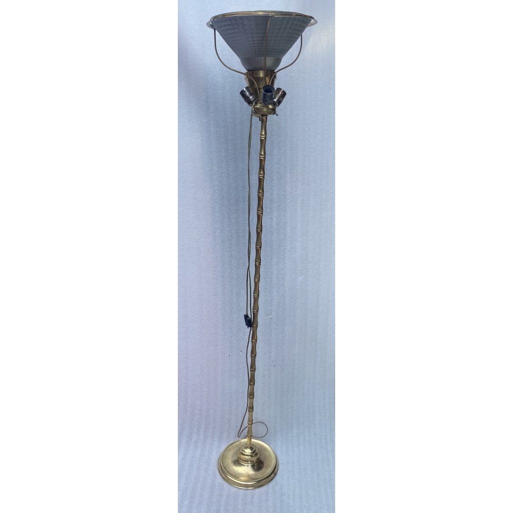 1950/70 Lampadaire en Bronze Doré Maison Baguès Modèle Bambou Avec Systéme Malabert Signé | Biron |||||||