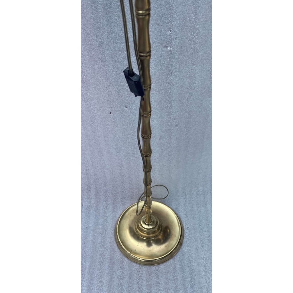 1950/70 Lampadaire en Bronze Doré Maison Baguès Modèle Bambou Avec Systéme Malabert Signé | Biron 1950/70 Lampadaire en Bronze Doré Maison Baguès Modèle Bambou Avec Systéme Malabert Signé