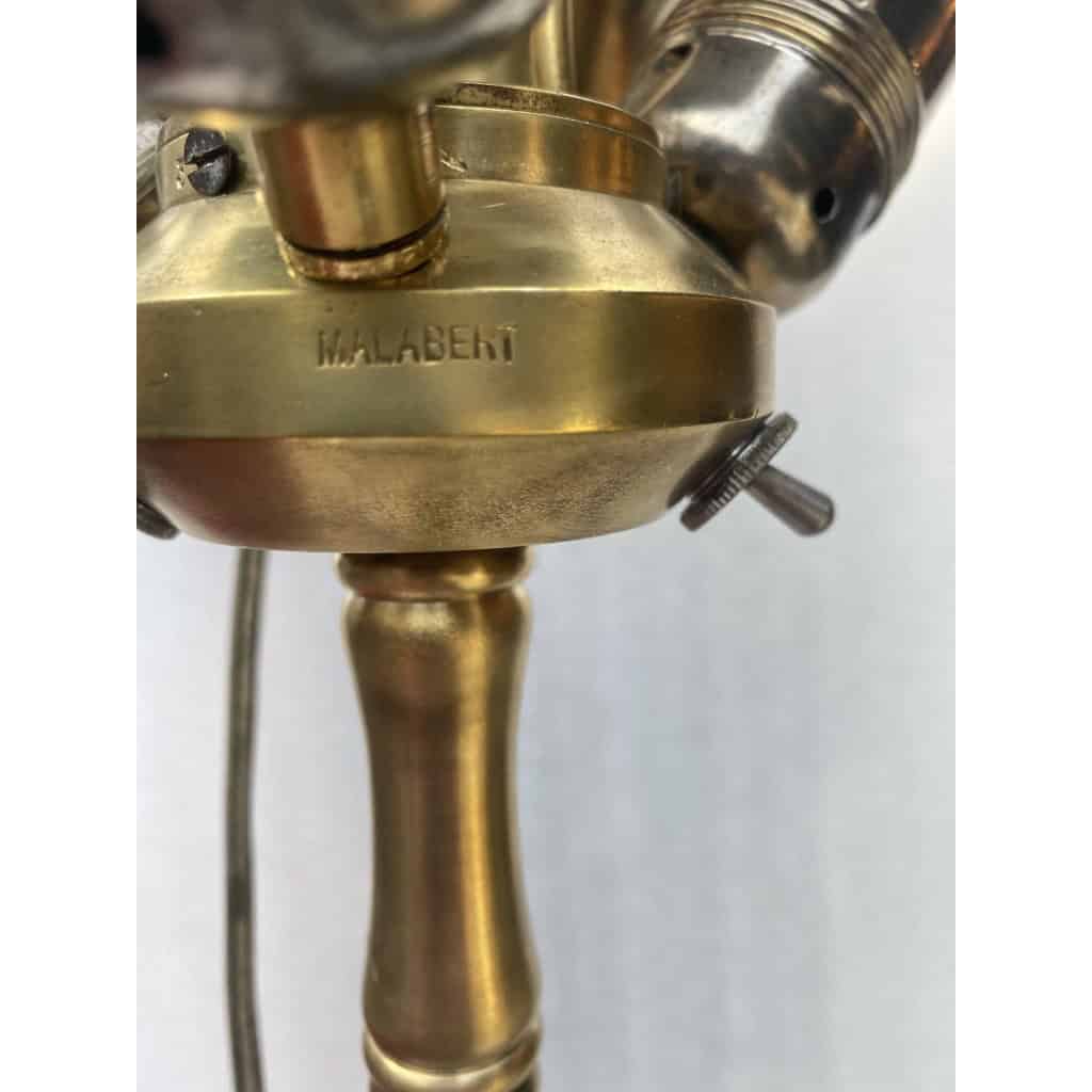 1950/70 Lampadaire en Bronze Doré Maison Baguès Modèle Bambou Avec Systéme Malabert Signé | Biron 1950/70 Lampadaire en Bronze Doré Maison Baguès Modèle Bambou Avec Systéme Malabert Signé