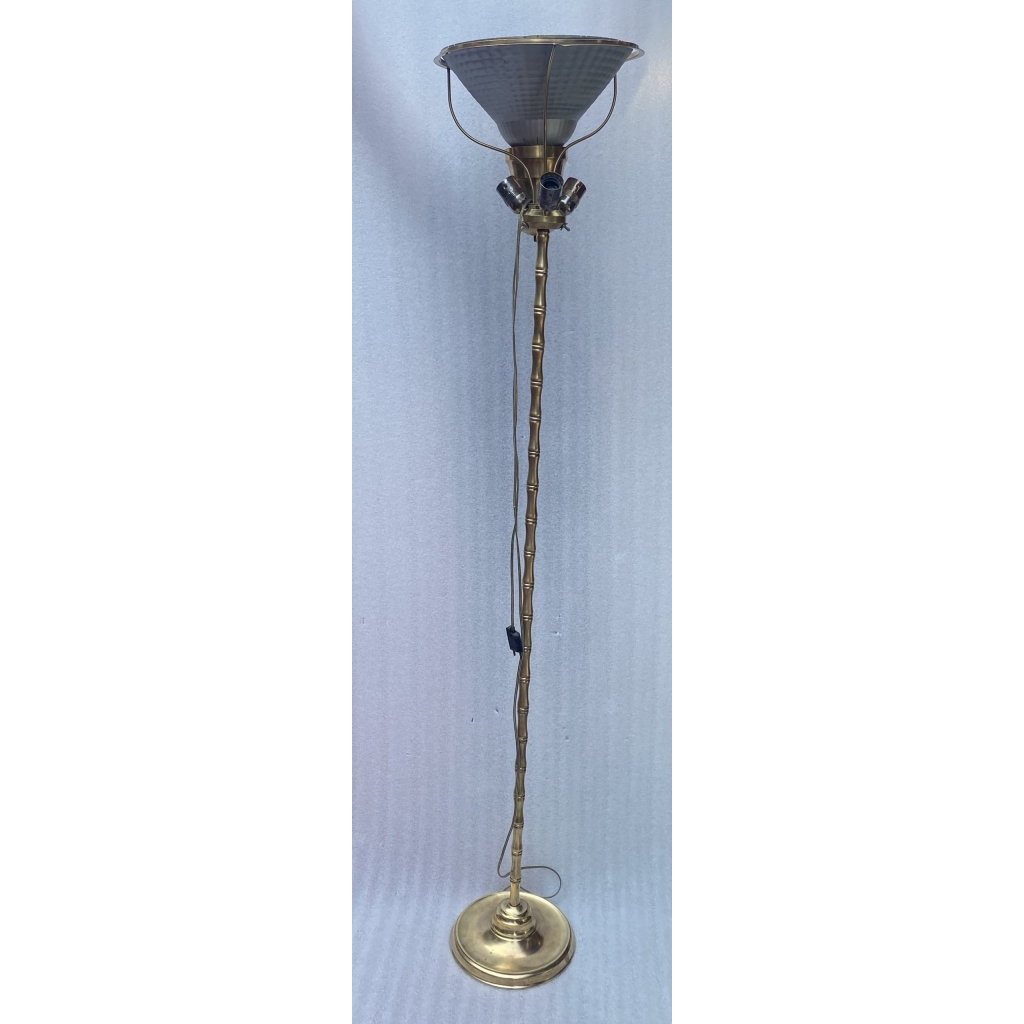 1950/70 Lampadaire en Bronze Doré Maison Baguès Modèle Bambou Avec Systéme Malabert Signé | Biron 1950/70 Lampadaire en Bronze Doré Maison Baguès Modèle Bambou Avec Systéme Malabert Signé