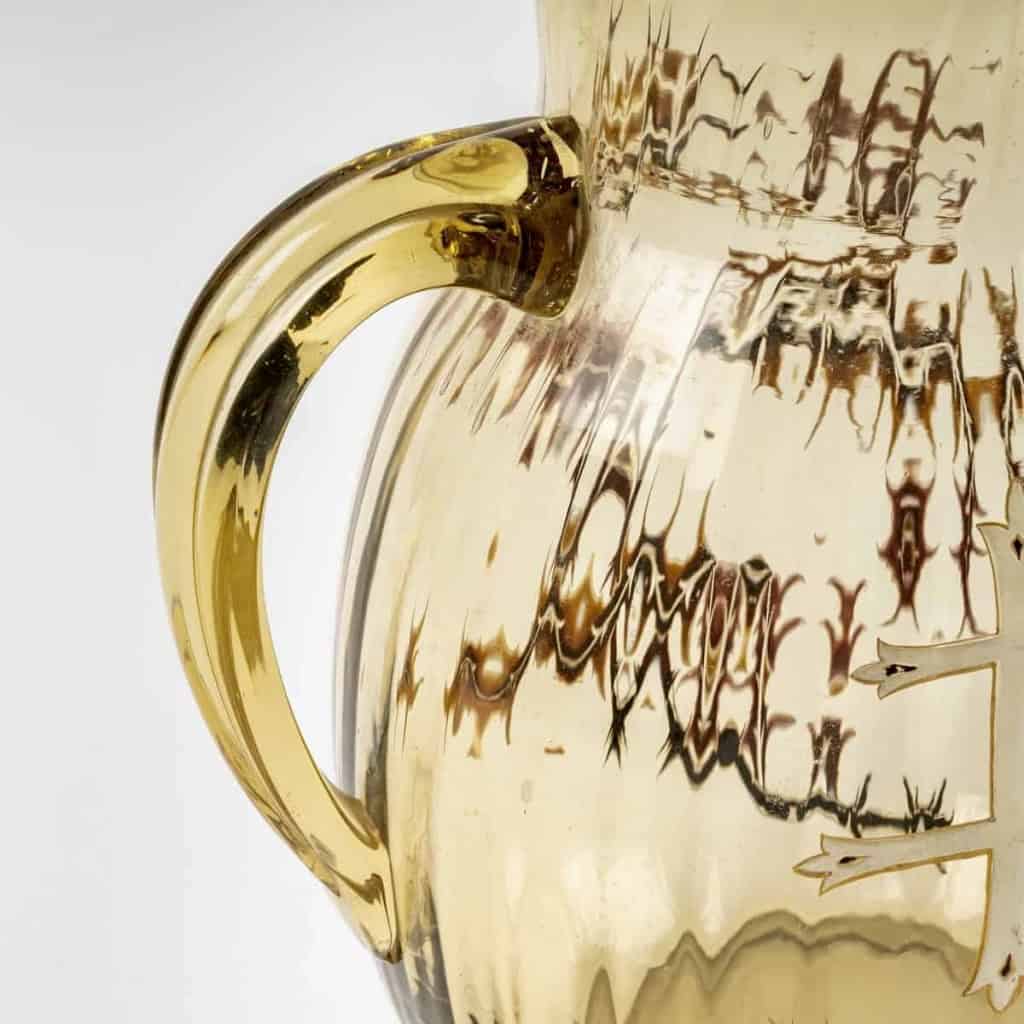 Service à Orangeade « Chardons » en verre jaune ambré émaillé d’Émile GALLE | Biron Service à Orangeade « Chardons » en verre jaune ambré émaillé d’Émile GALLE