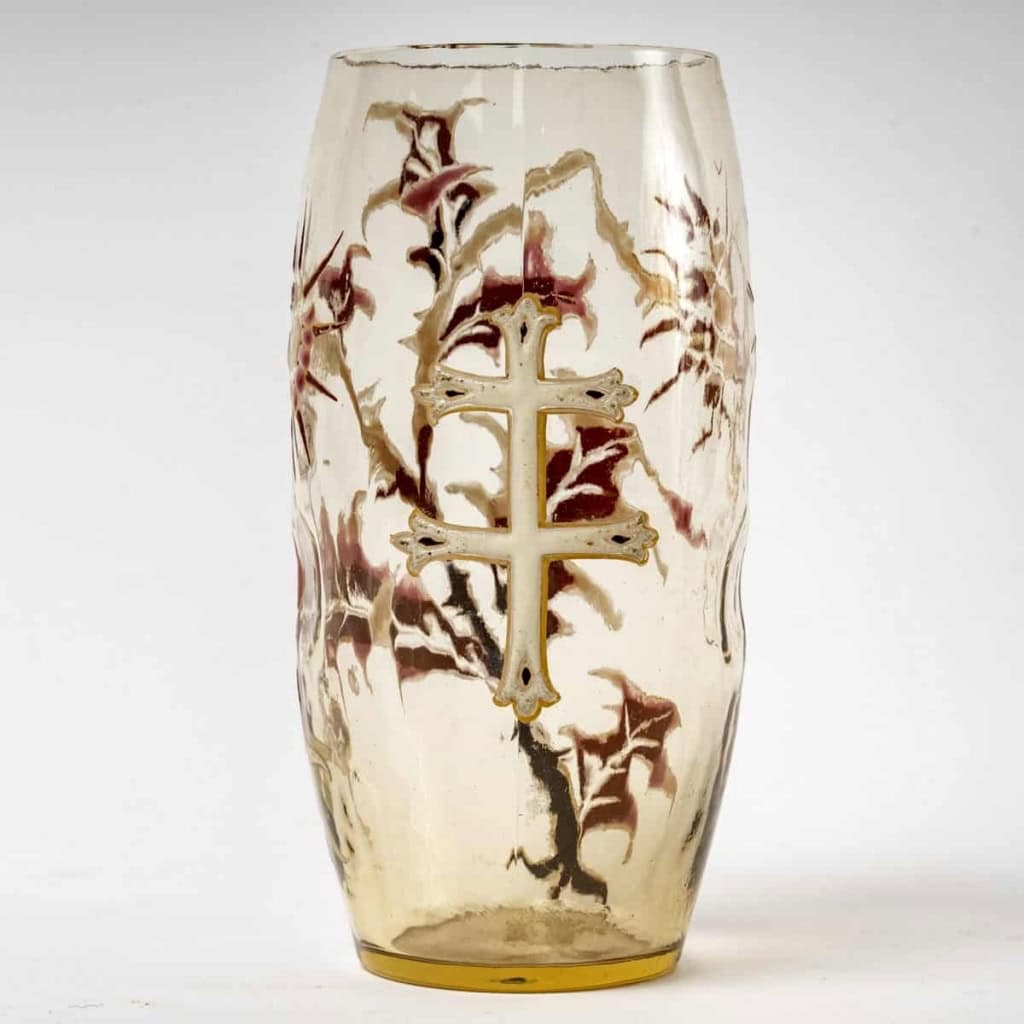 Service à Orangeade « Chardons » en verre jaune ambré émaillé d’Émile GALLE | Biron Service à Orangeade « Chardons » en verre jaune ambré émaillé d’Émile GALLE