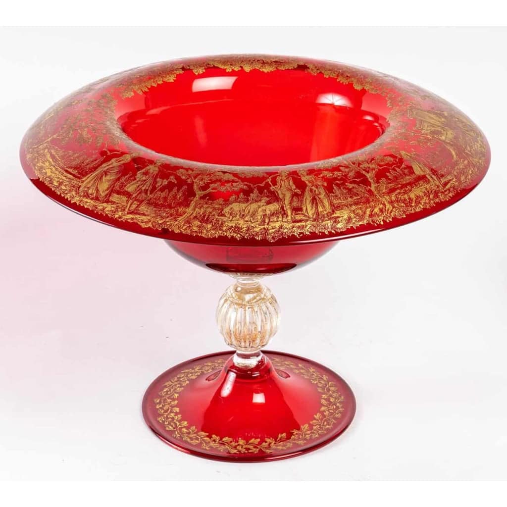 Grande coupe Venise rouge, période 1920 | Biron Grande coupe Venise rouge, période 1920
