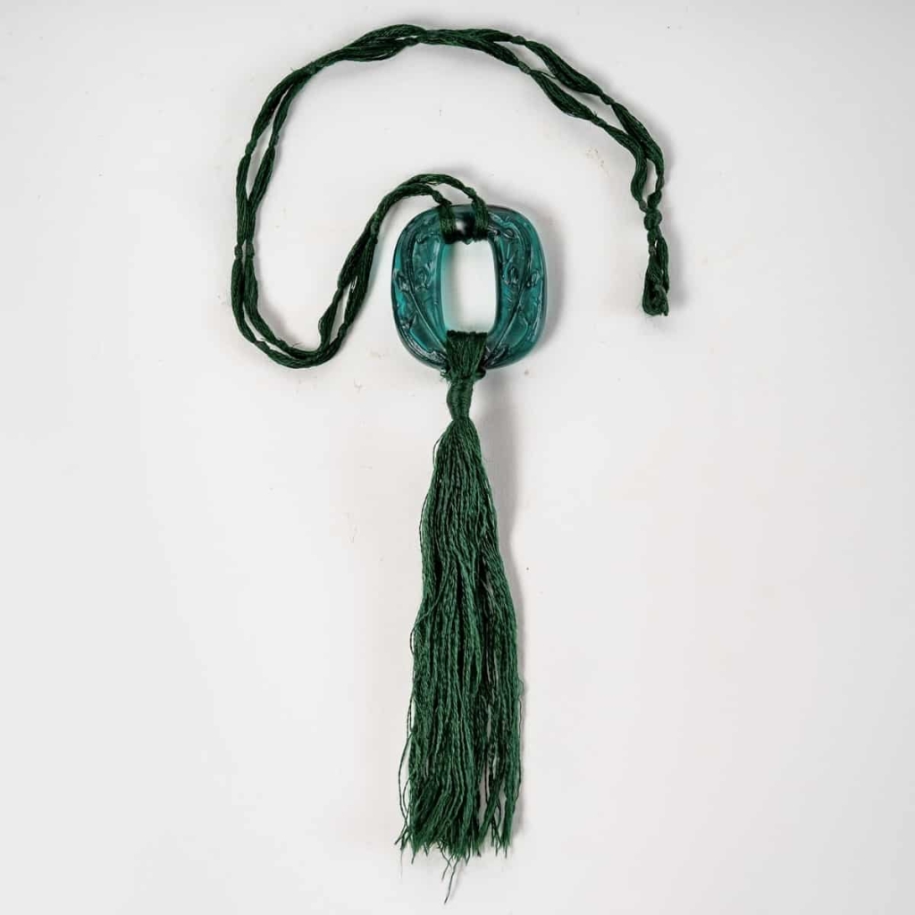 Pendentif « Lézards » verre vert de René LALIQUE | Biron ||||||