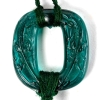 Pendentif « Lézards » verre vert de René LALIQUE | Biron Pendentif "Lézards" verre vert de René LALIQUE