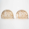 Suite de 9 Porte-Menus verre blanc patiné sépia de René LALIQUE | Biron Suite de 9 Porte-Menus verre blanc patiné sépia de René LALIQUE