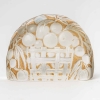 Suite de 9 Porte-Menus verre blanc patiné sépia de René LALIQUE | Biron Suite de 9 Porte-Menus verre blanc patiné sépia de René LALIQUE