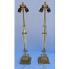 1970′ Paire de Lampes en Altuglas Et Laiton Doré Décor Colonnes A 5 Pétales | Biron 1970′ Paire de Lampes en Altuglas Et Laiton Doré Décor Colonnes A 5 Pétales