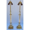 1970′ Paire de Lampes en Altuglas Et Laiton Doré Décor Colonnes A 5 Pétales | Biron 1970′ Paire de Lampes en Altuglas Et Laiton Doré Décor Colonnes A 5 Pétales