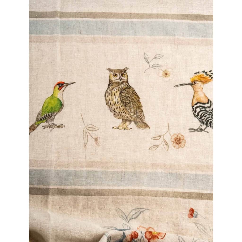Tissu en lin « fleurs et animaux du jardin » | Biron Tissu en lin "fleurs et animaux du jardin"