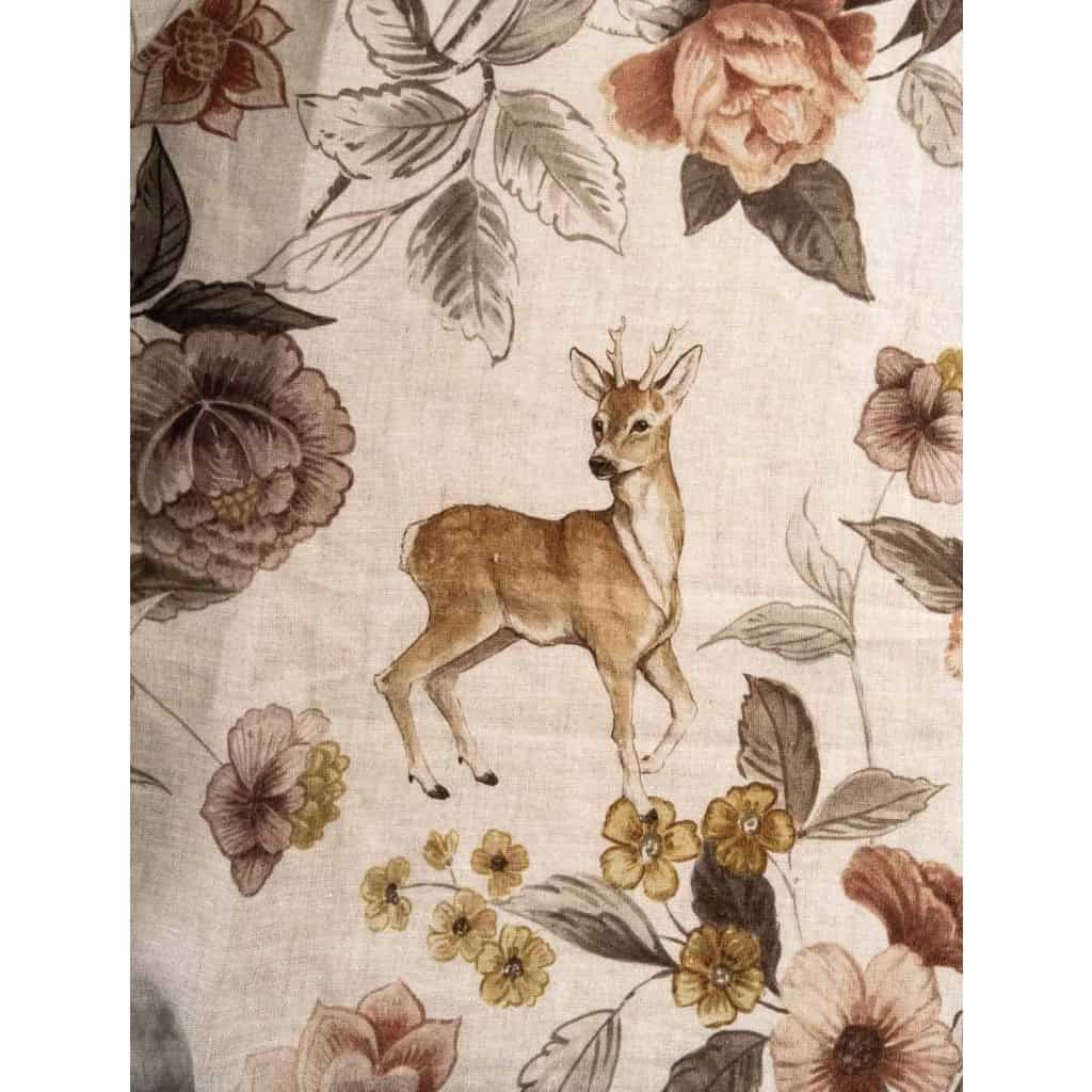 Tissu en lin « fleurs et animaux du jardin » | Biron Tissu en lin "fleurs et animaux du jardin"