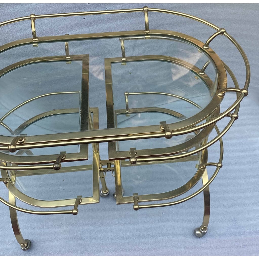 1950/70 Articulated Rolling Bar Brass and Gilt Bronze Provenance Parisian Palace DLG Maison Jansen | Biron 1950/70 Articulated Rolling Bar Brass and Gilt Bronze Provenance Parisian Palace DLG Maison Jansen