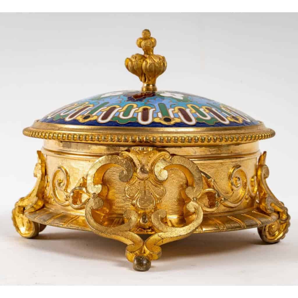 Coffret à bijoux en bronze doré et émaux cloisonnées fin XIXè siècle | Biron |||||||||