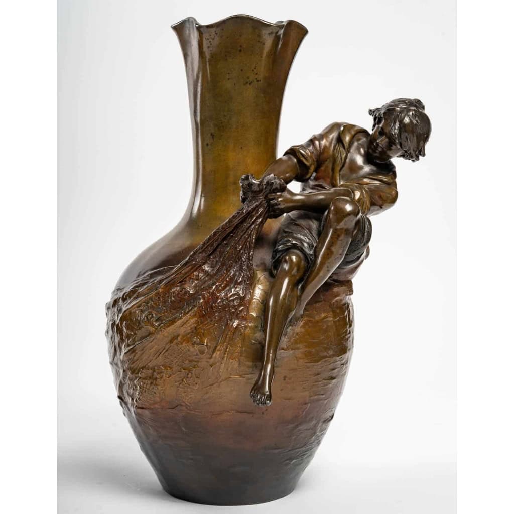 Paire de vases en régule avec des personnages, XIXème siècle | Biron Paire de vases en régule avec des personnages, XIXème siècle