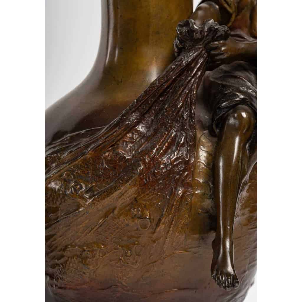 Paire de vases en régule avec des personnages, XIXème siècle | Biron Paire de vases en régule avec des personnages, XIXème siècle