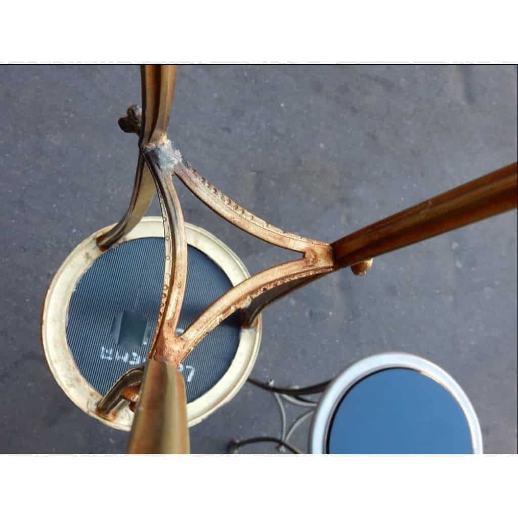1950/70 Paire de Sellettes en Métal Argenté