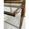 1970′ Desserte Roulante Extensible Jacques QUINET, Pour la maison MALABERT.Provenance Palace Parisien En Laiton Patiné.