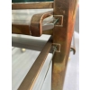 1970′ Desserte Roulante Extensible Jacques QUINET, Pour la maison MALABERT.Provenance Palace Parisien En Laiton Patiné.