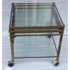 1970′ Desserte Roulante Extensible Jacques QUINET, Pour la maison MALABERT.Provenance Palace Parisien En Laiton Patiné.
