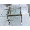 1970′ Desserte Roulante Extensible Jacques QUINET, Pour la maison MALABERT.Provenance Palace Parisien En Laiton Patiné.