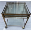 1970′ Desserte Roulante Extensible Jacques QUINET, Pour la maison MALABERT.Provenance Palace Parisien En Laiton Patiné.