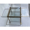 1970′ Desserte Roulante Extensible Jacques QUINET, Pour la maison MALABERT.Provenance Palace Parisien En Laiton Patiné.
