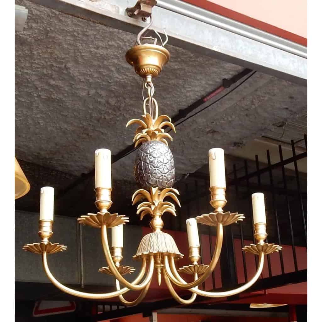 1950-70′ Paire de Lustres Ananas Style Maison Charles